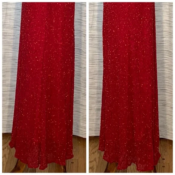 Scala Red beaded Evening Gown - Picture 12 of 16